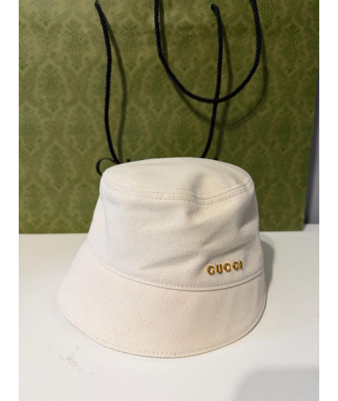 GUCCI Бежевая хлопковая панама, фото 5