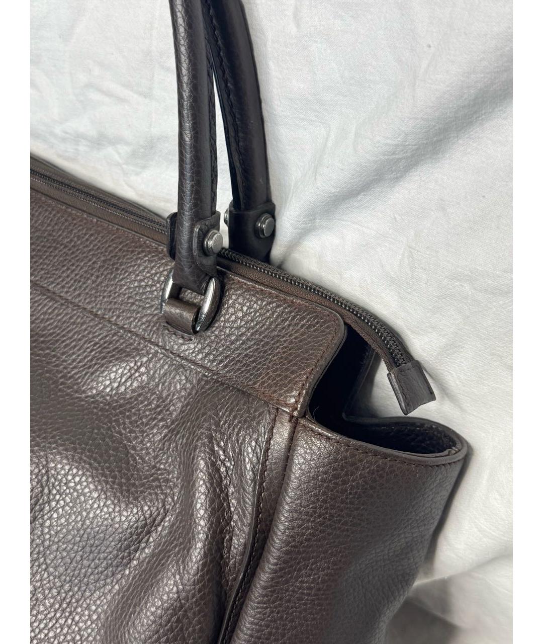 GUCCI Коричневая кожаная сумка с короткими ручками, фото 3