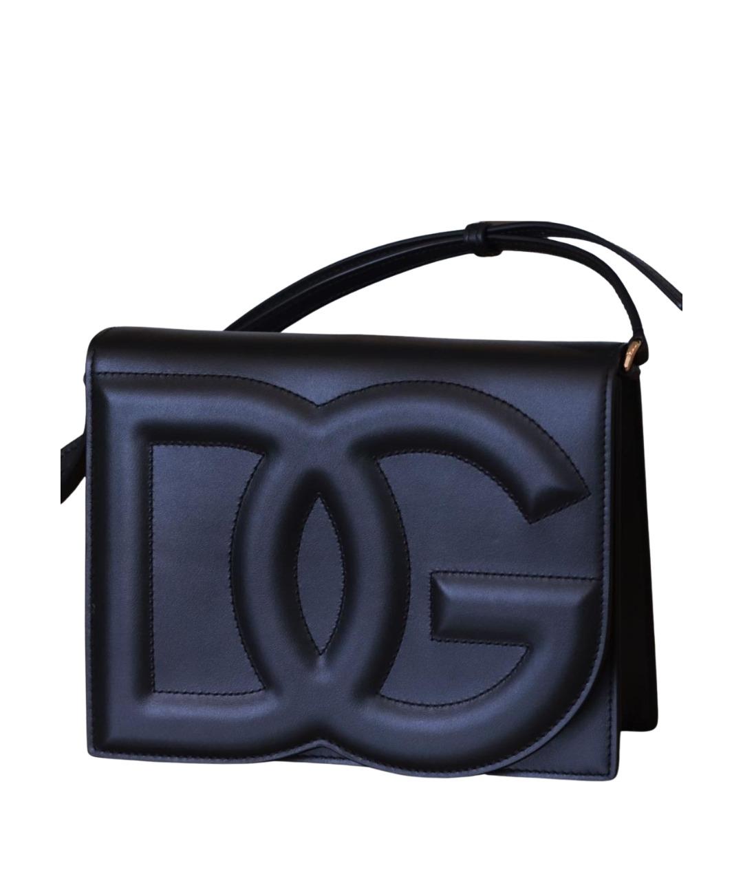 DOLCE&GABBANA Черная кожаная сумка тоут, фото 1