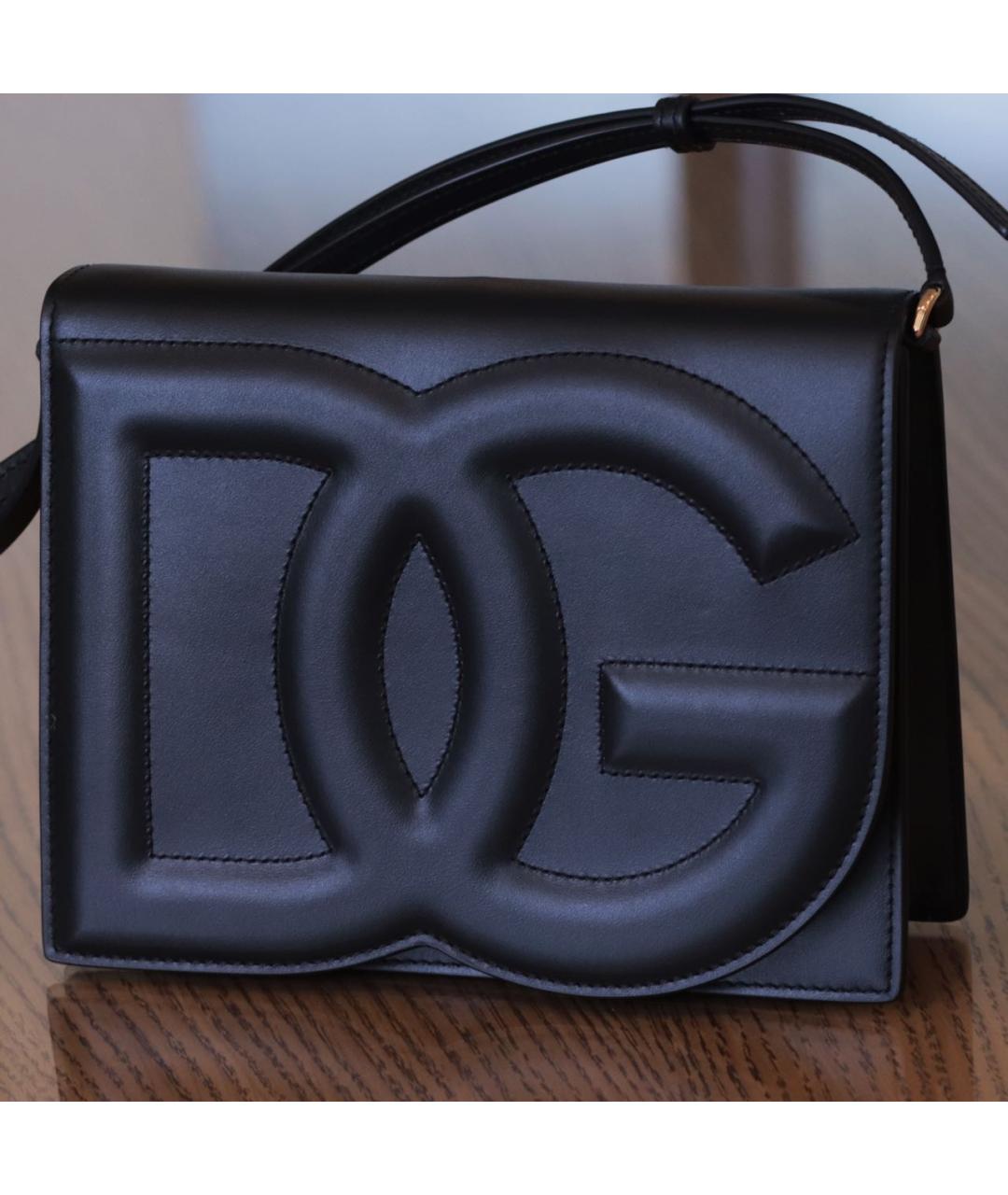 DOLCE&GABBANA Черная кожаная сумка тоут, фото 8