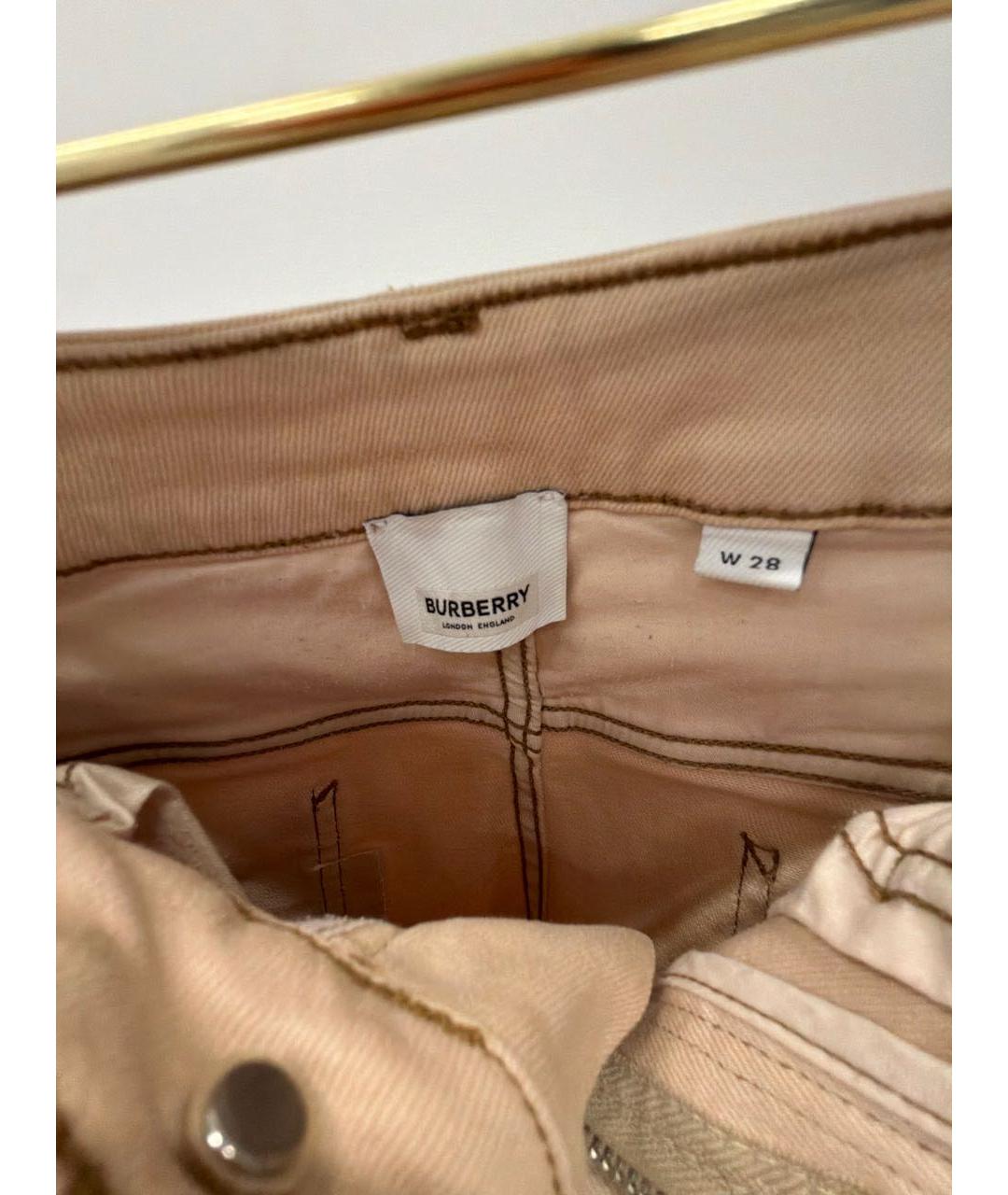BURBERRY Бежевые хлопковые джинсы слим, фото 5