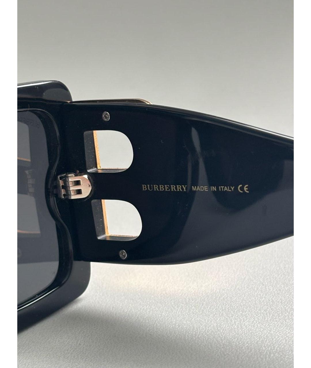 BURBERRY Черные пластиковые солнцезащитные очки, фото 5