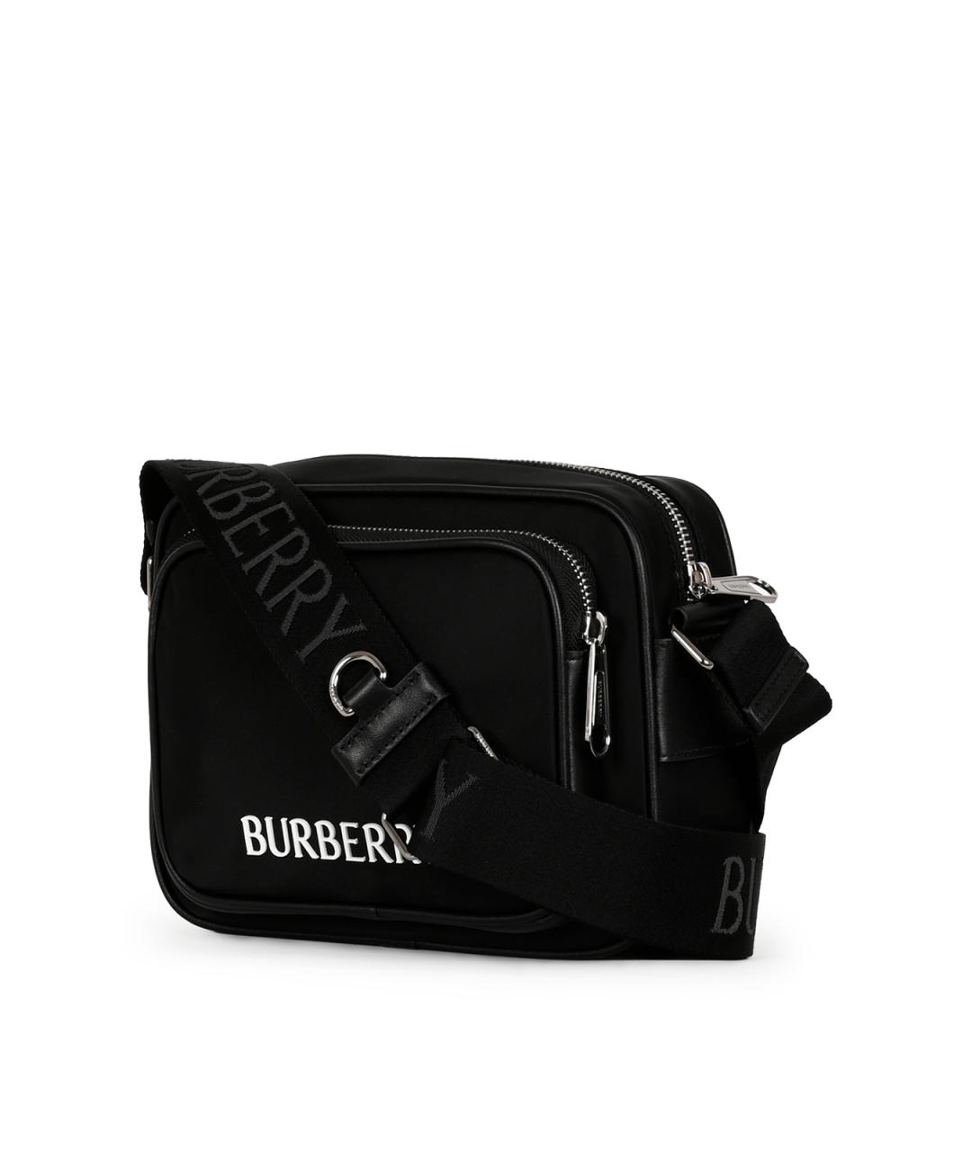 BURBERRY Черная синтетическая сумка на плечо, фото 2