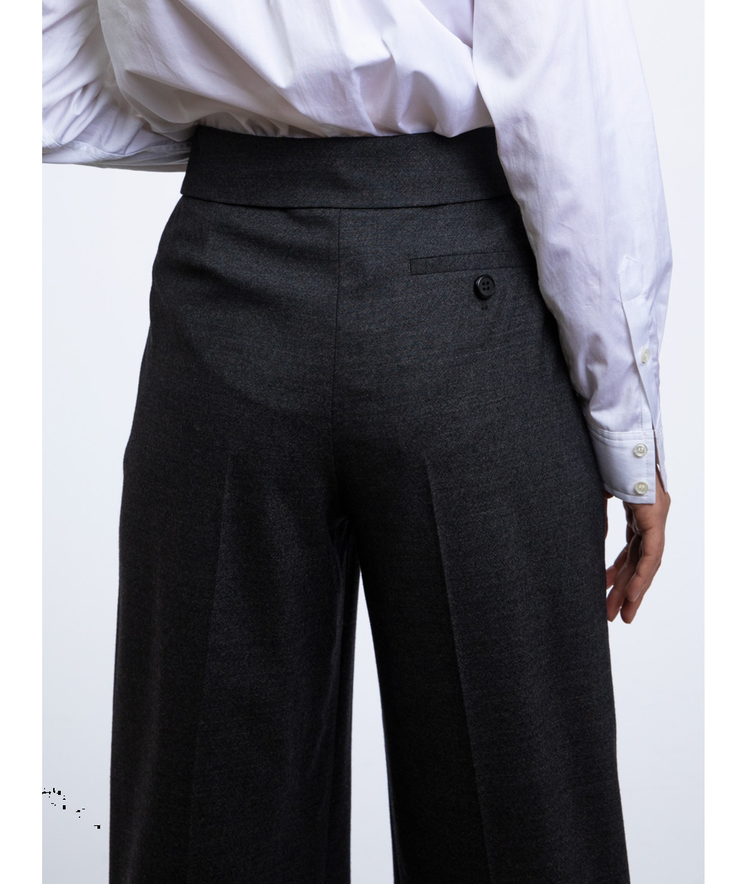 EMPORIO ARMANI Серые вискозные прямые брюки, фото 3