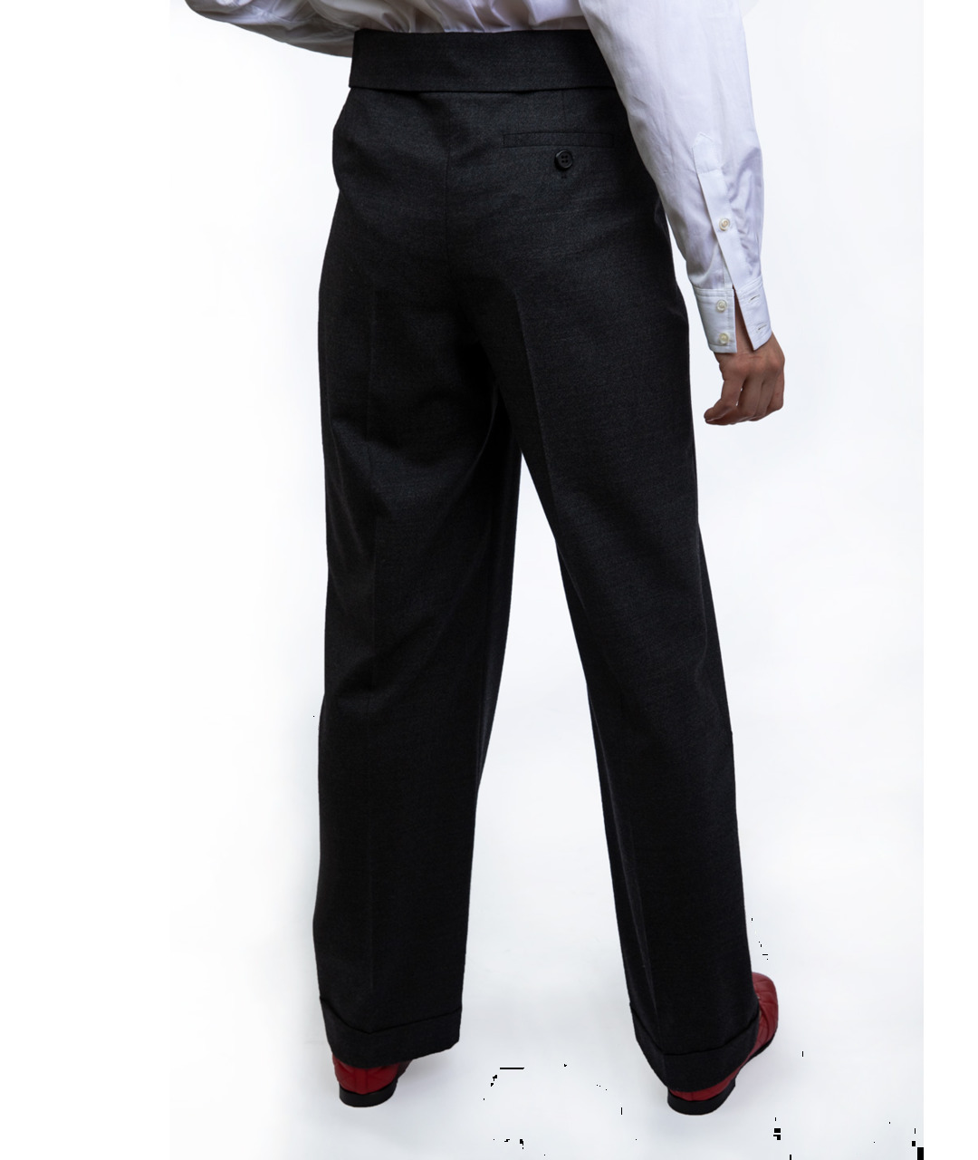 EMPORIO ARMANI Серые вискозные прямые брюки, фото 2