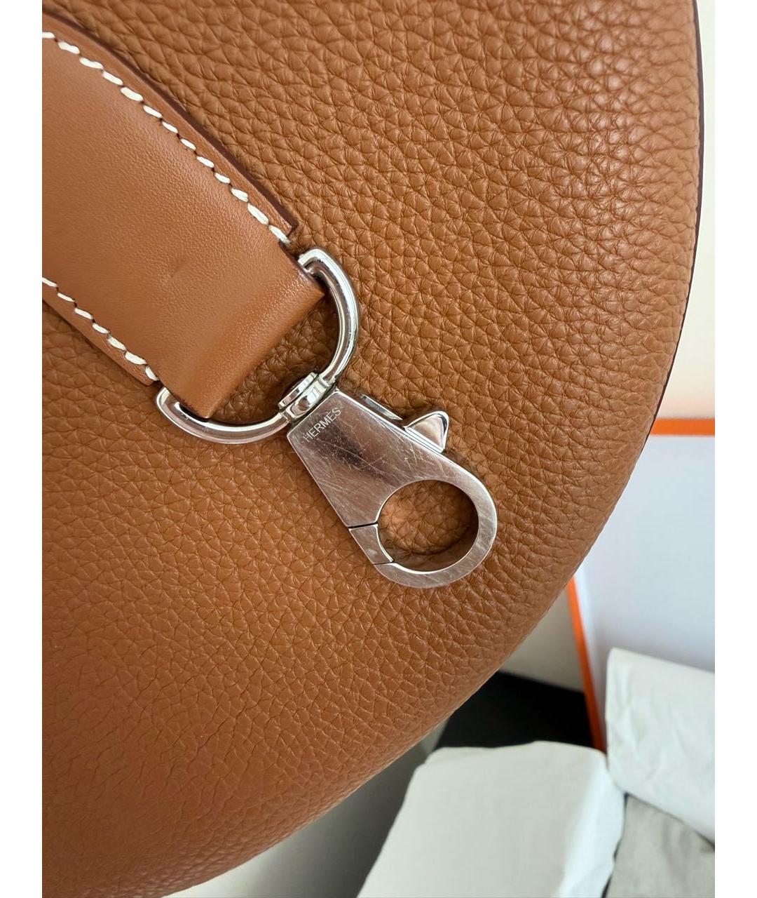 HERMES Коричневая кожаная сумка через плечо, фото 7