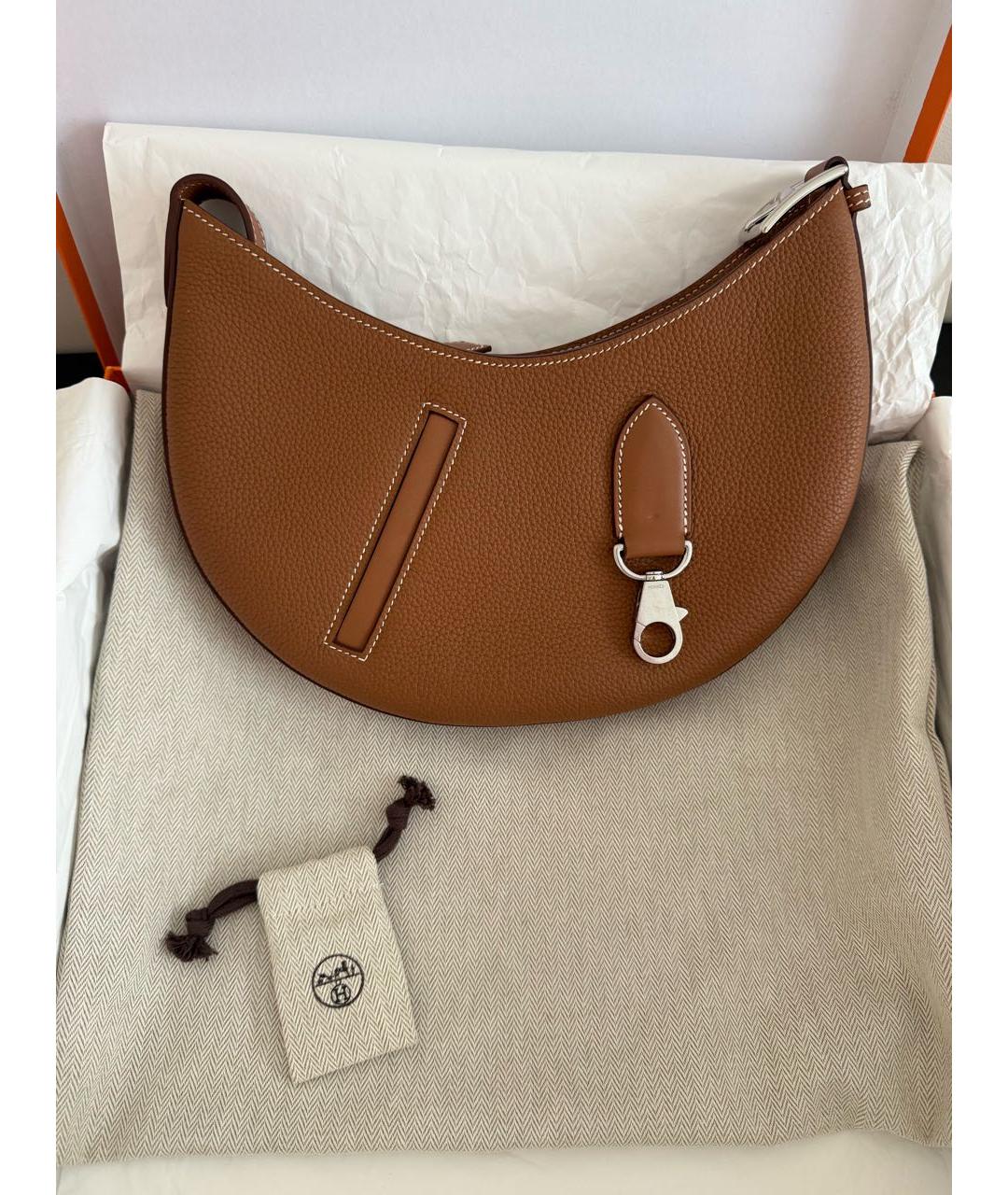 HERMES Коричневая кожаная сумка через плечо, фото 2