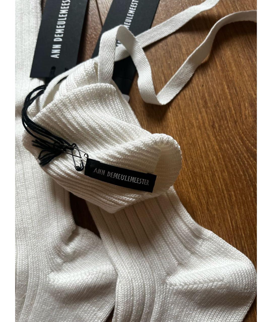 ANN DEMEULEMEESTER Белые носки, чулки и колготы, фото 5