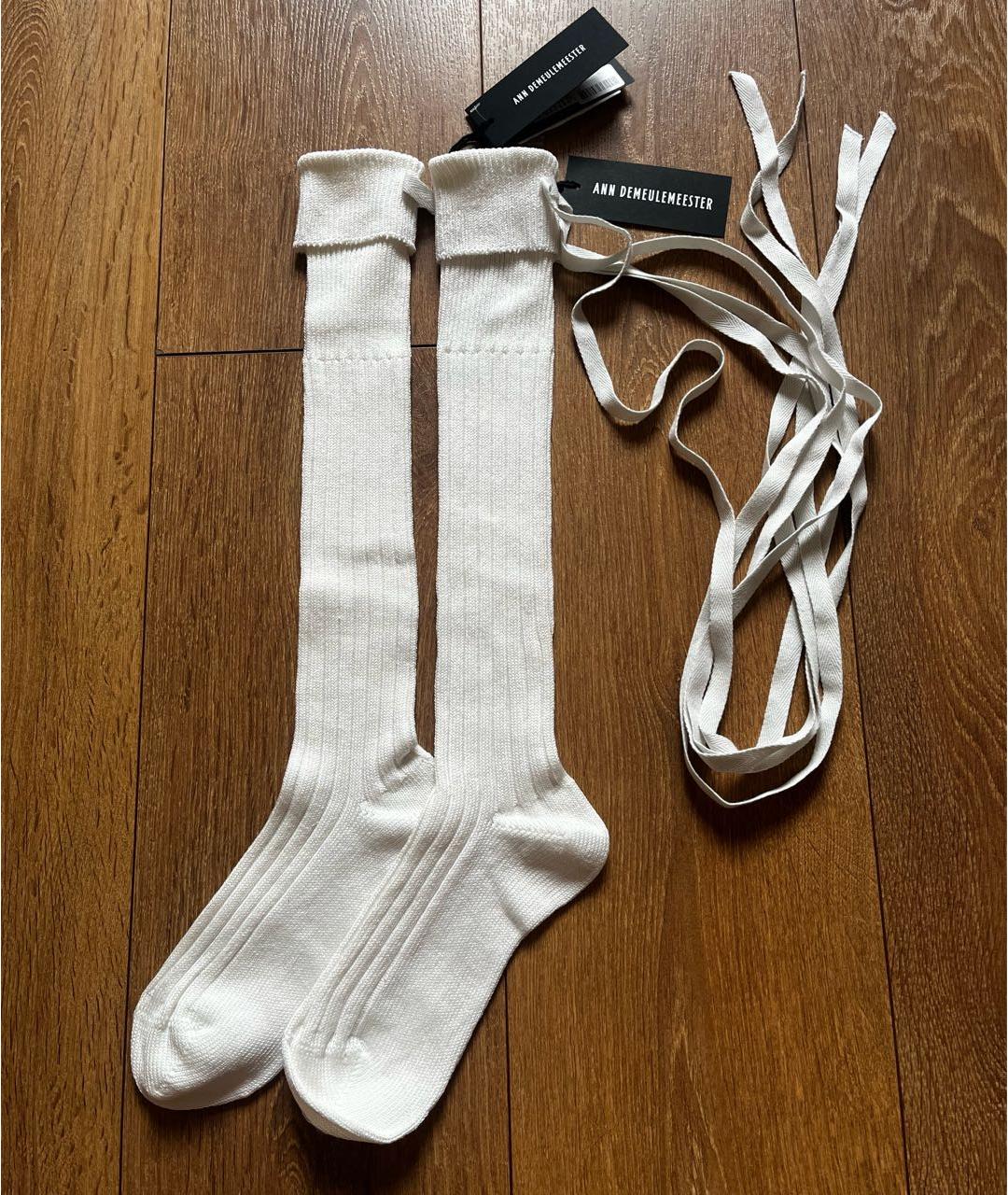 ANN DEMEULEMEESTER Белые носки, чулки и колготы, фото 6