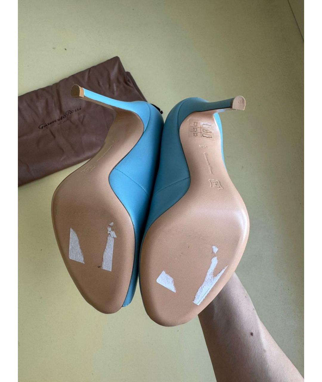 GIANVITO ROSSI Голубые босоножки, фото 6
