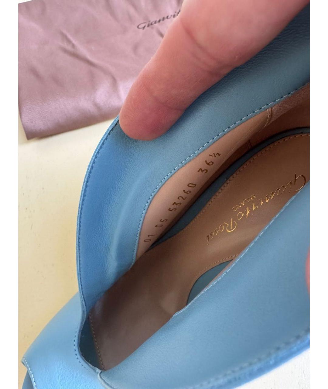 GIANVITO ROSSI Голубые босоножки, фото 8