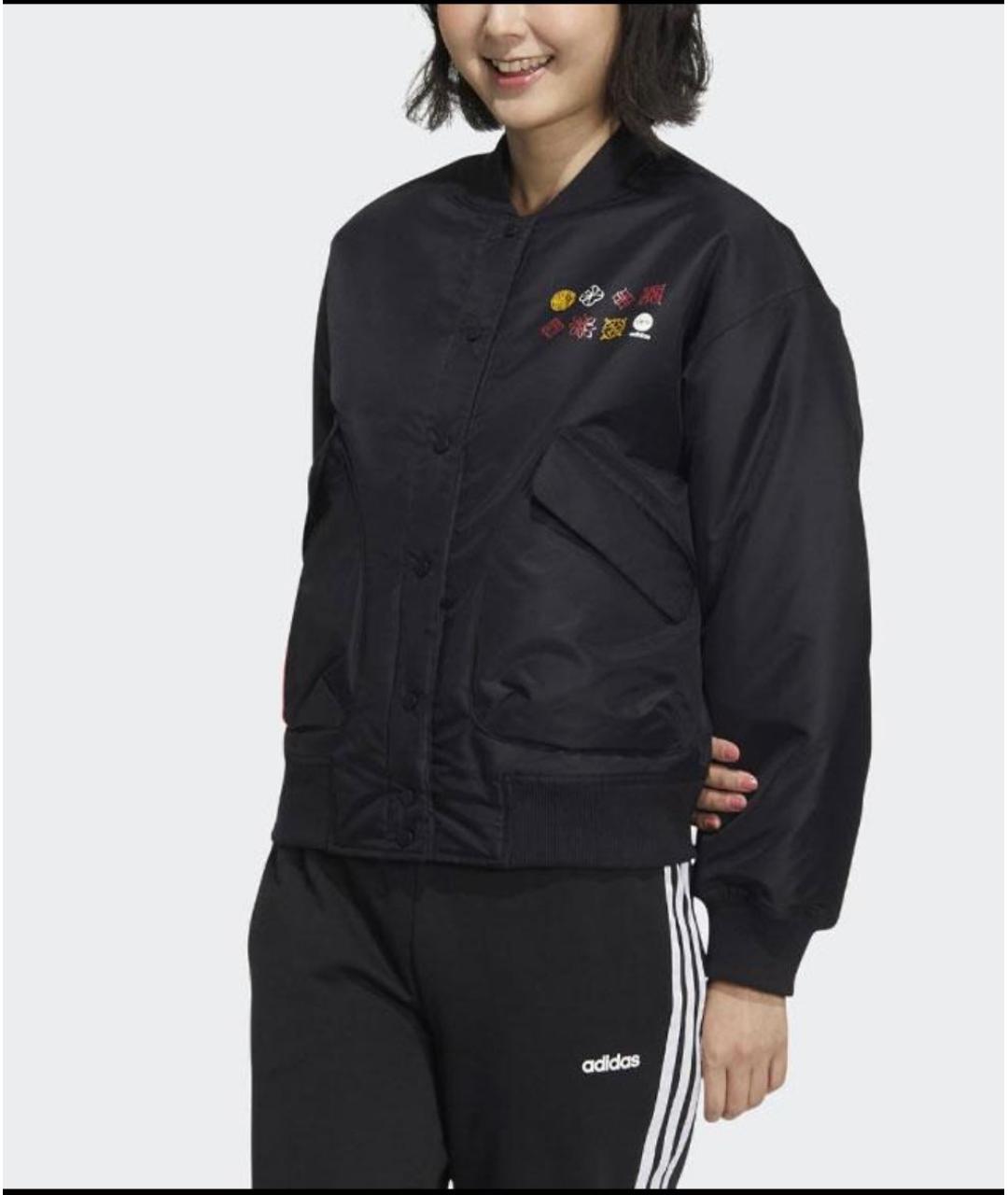 ADIDAS Черная хлопковая куртка, фото 2