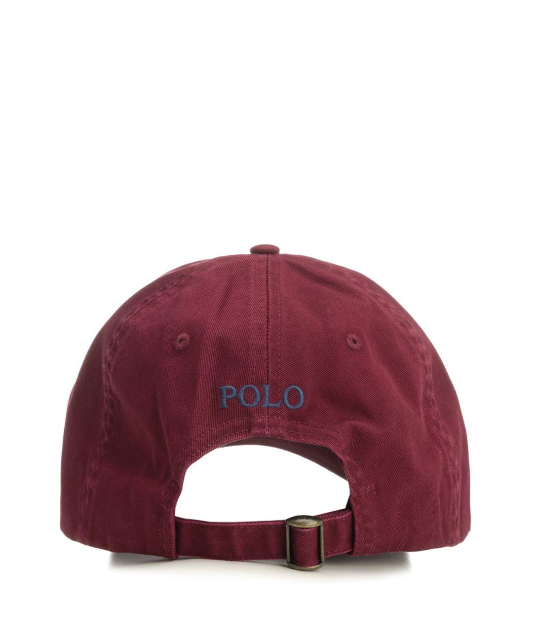 POLO RALPH LAUREN Бордовая хлопковая кепка, фото 3