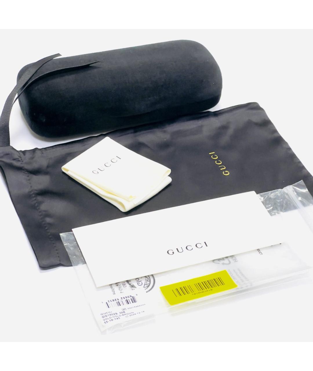 GUCCI Золотые металлические солнцезащитные очки, фото 4