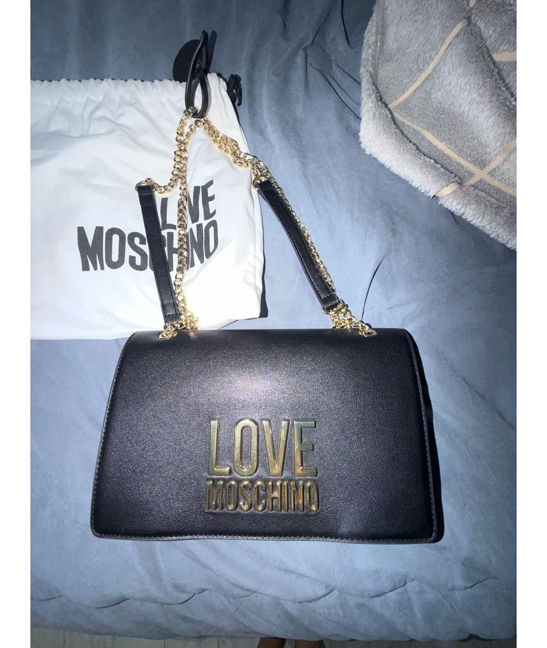 LOVE MOSCHINO Черная сумка через плечо из искусственной кожи, фото 5