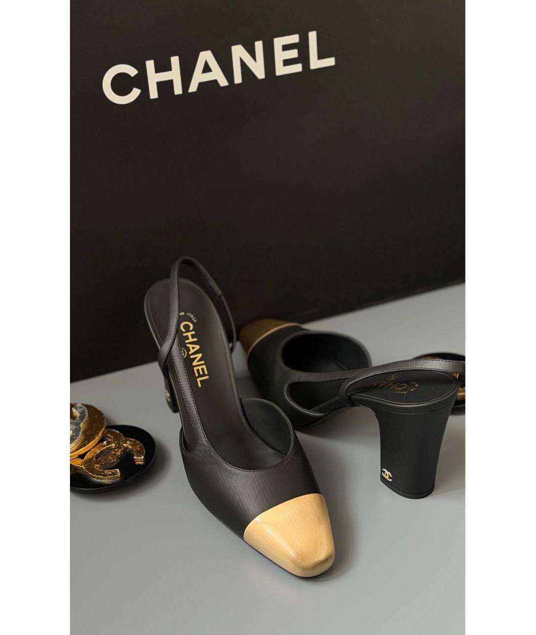 CHANEL Черные кожаные туфли, фото 2