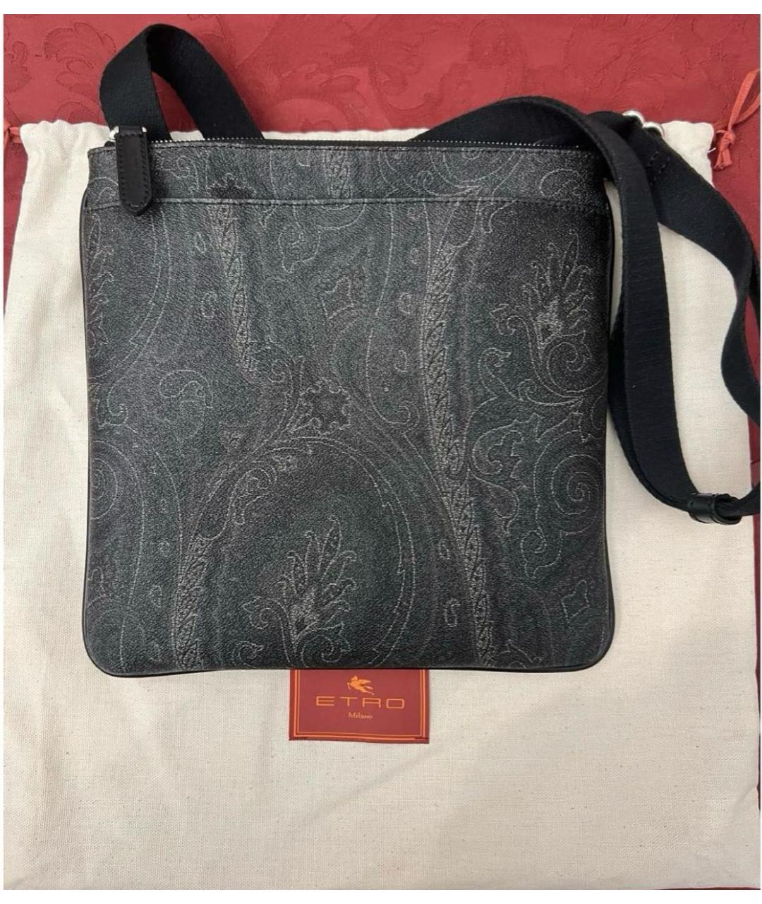 ETRO Черная кожаная сумка на плечо, фото 3