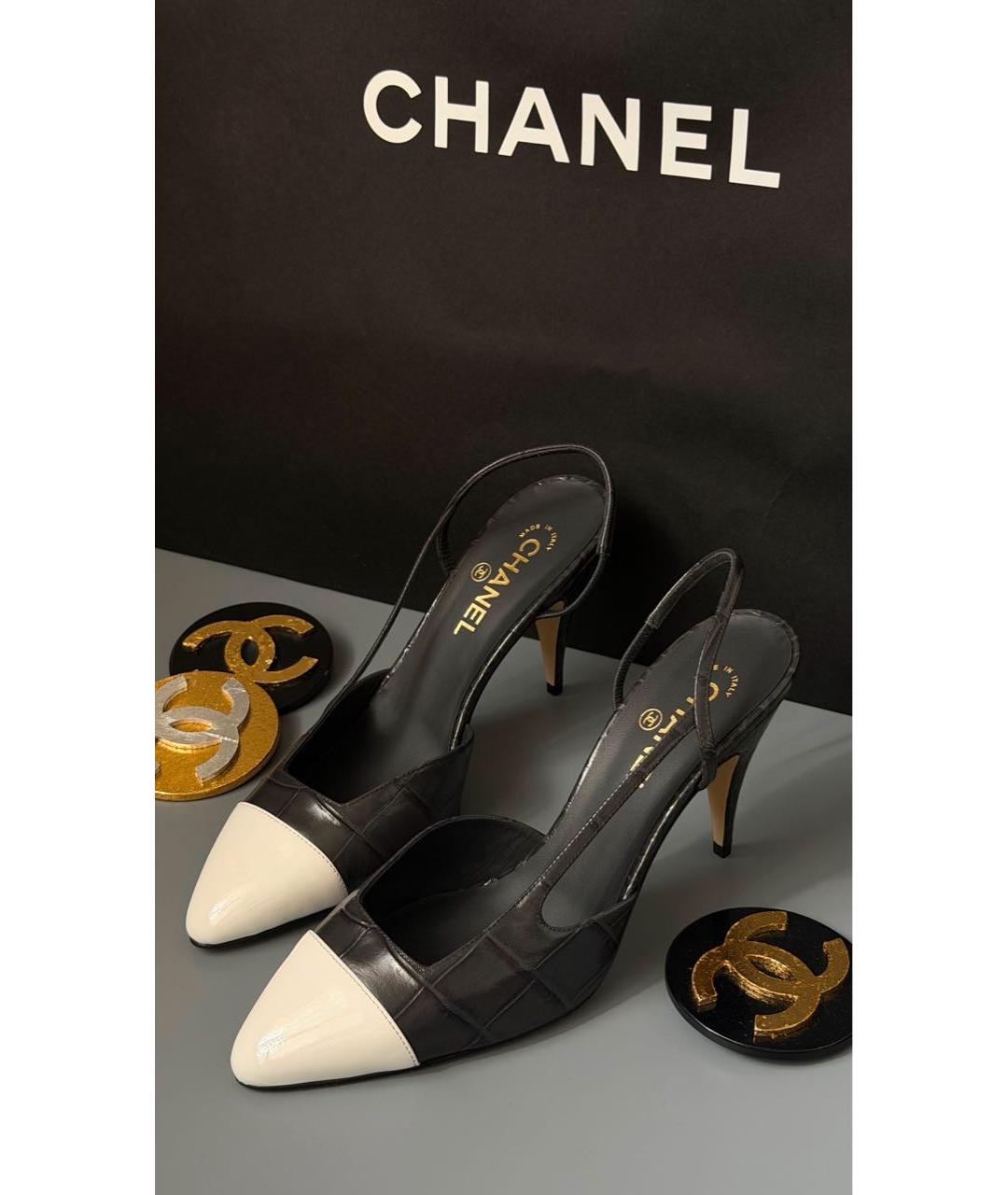 CHANEL Черные кожаные туфли, фото 2
