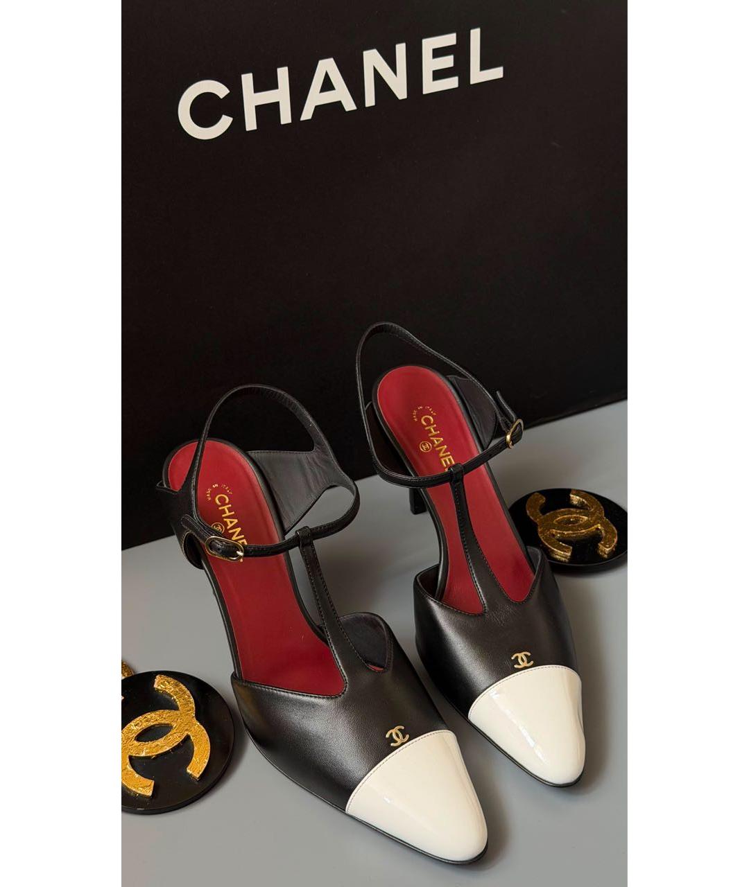 CHANEL Черные кожаные туфли, фото 2