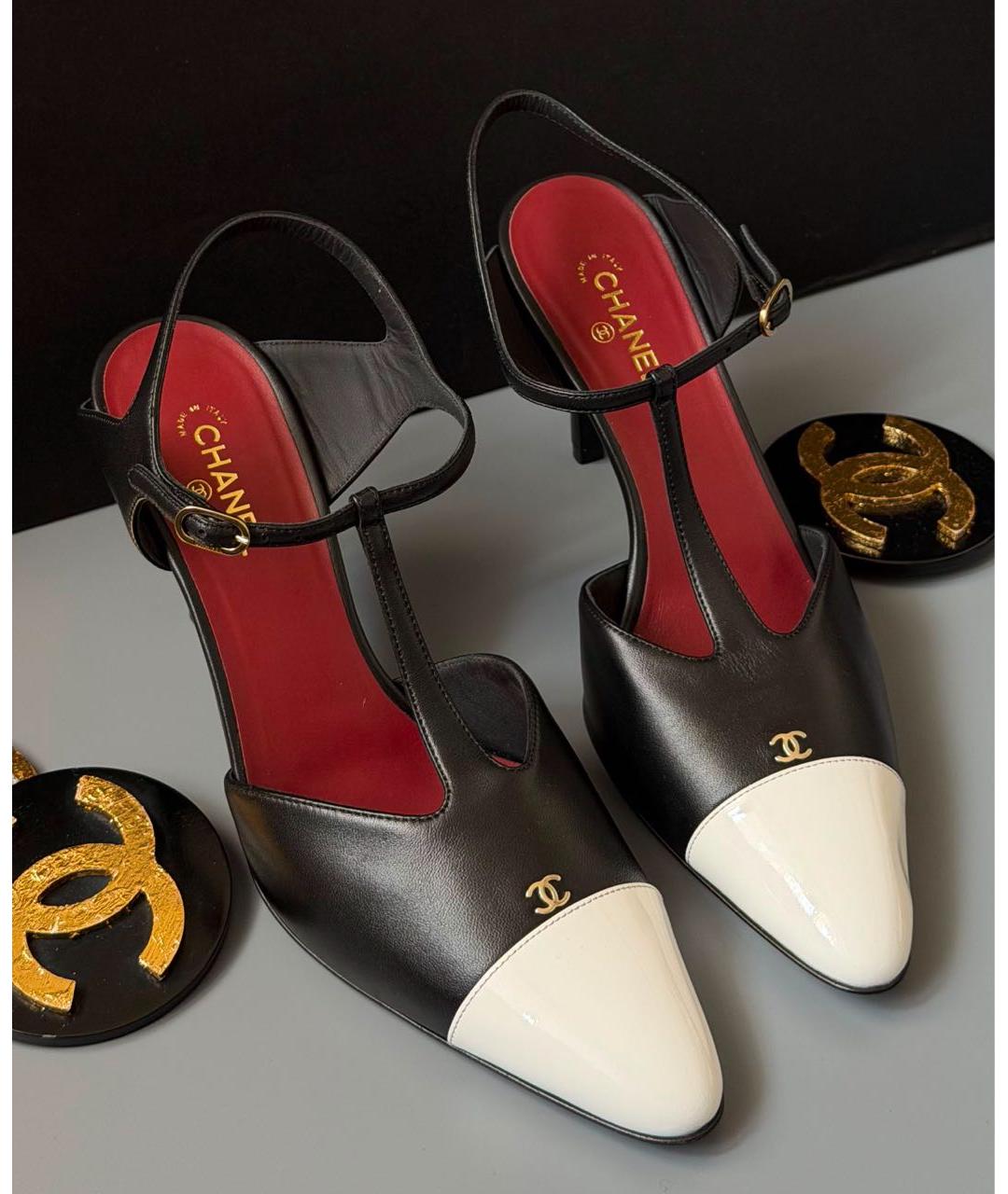 CHANEL Черные кожаные туфли, фото 3