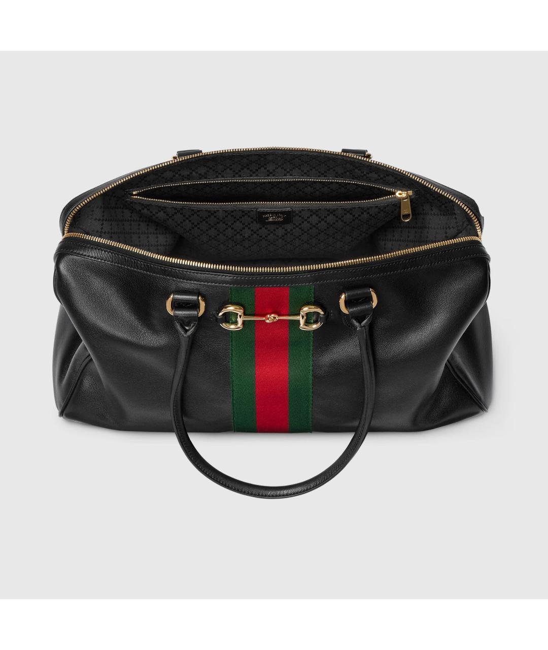 GUCCI Черная кожаная сумка тоут, фото 2
