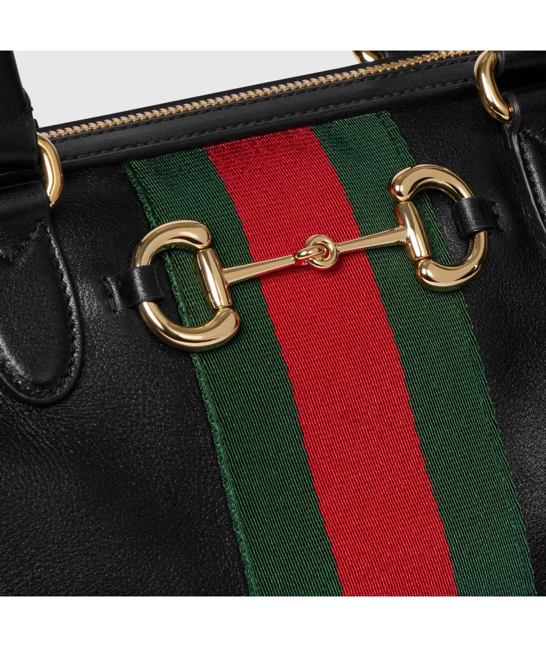 GUCCI Черная кожаная сумка тоут, фото 4