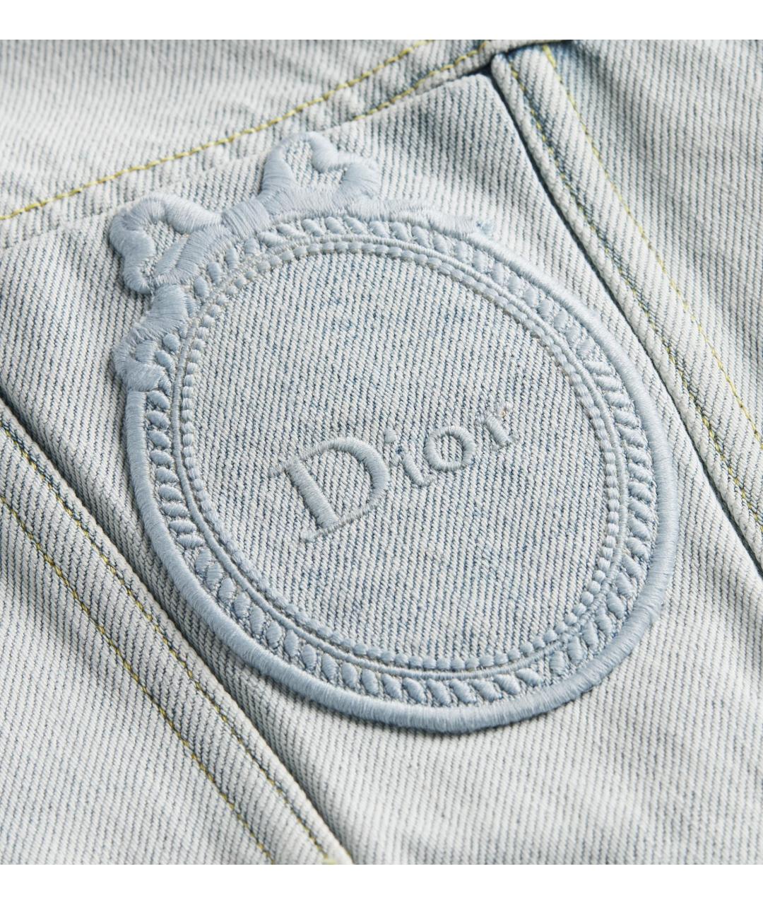 CHRISTIAN DIOR Голубая хлопковая куртка, фото 2