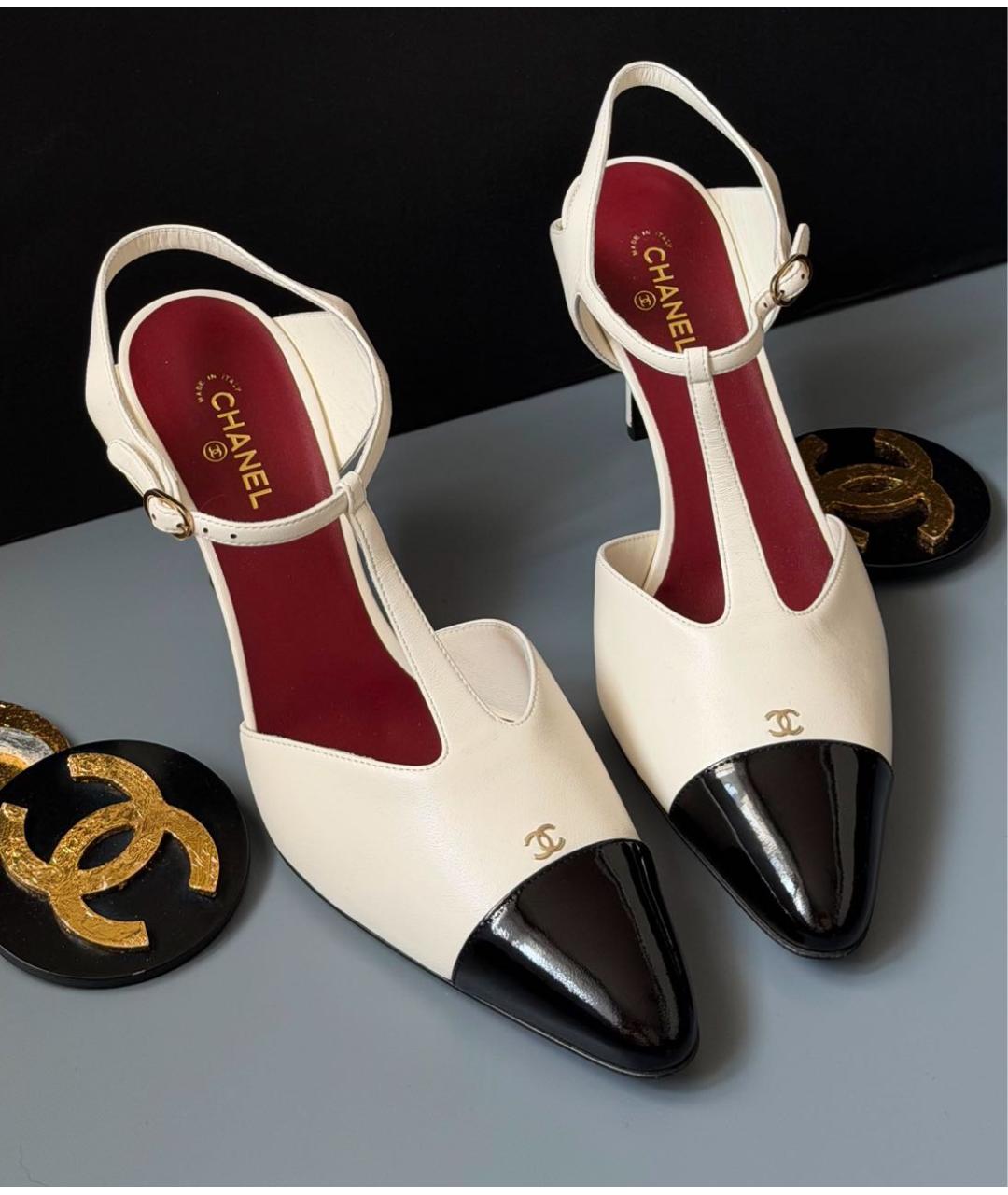 CHANEL Белые кожаные туфли, фото 3
