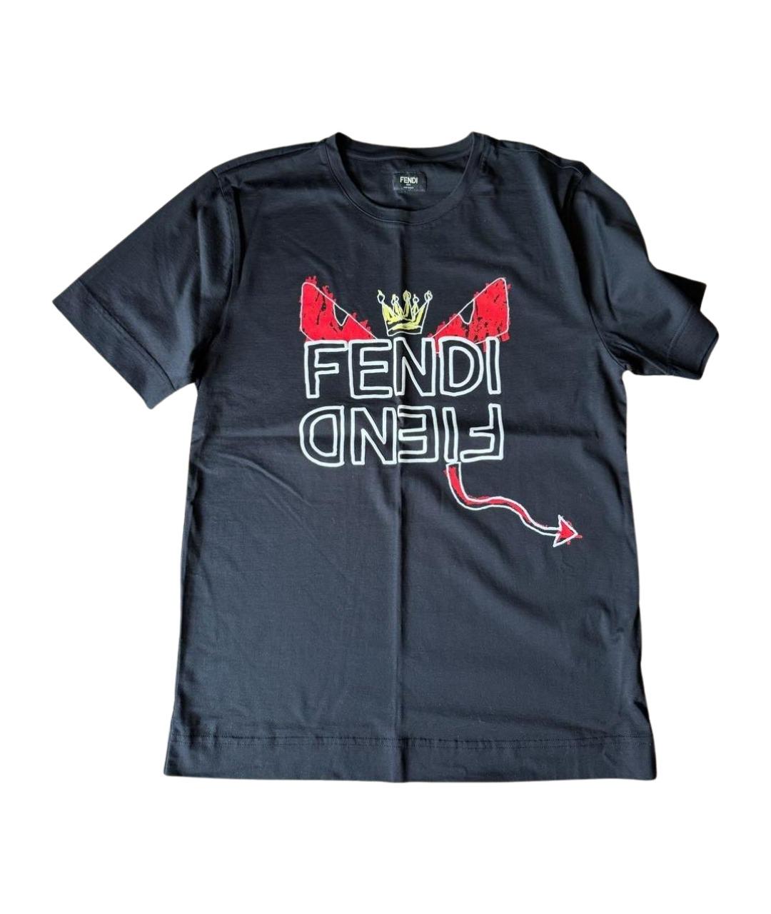 FENDI Черная футболка, фото 1