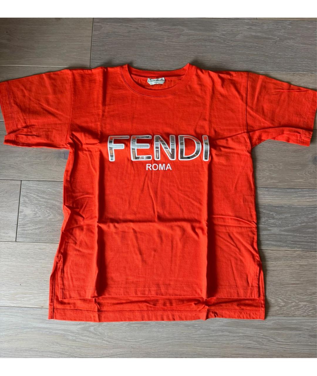 FENDI Оранжевая футболка, фото 4