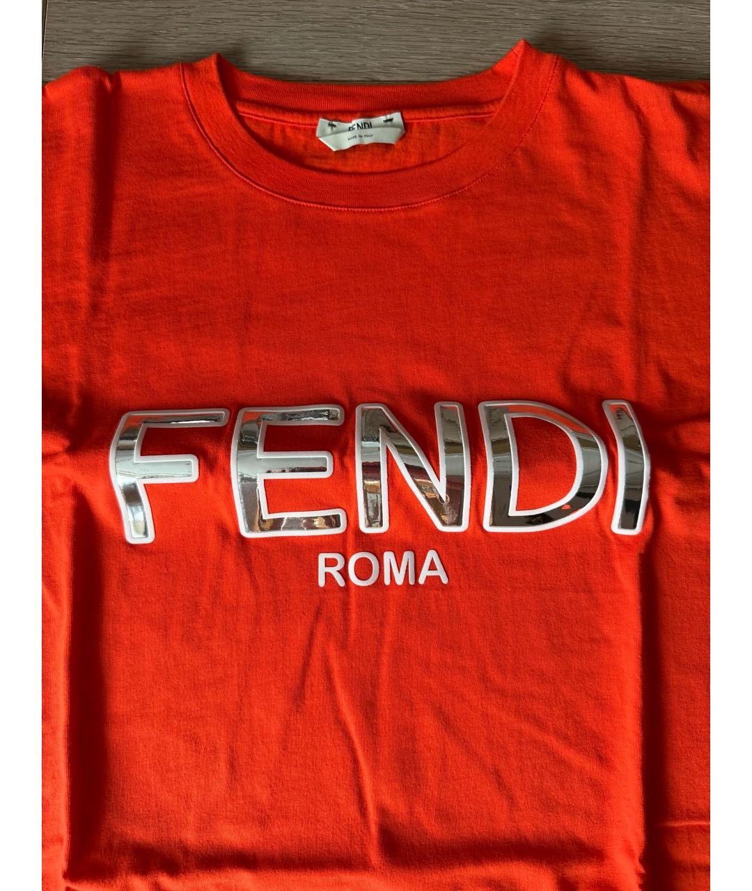 FENDI Оранжевая футболка, фото 2