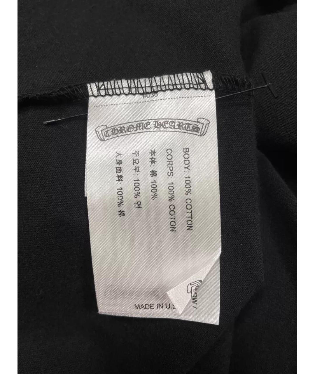 CHROME HEARTS Черная хлопковая футболка, фото 3
