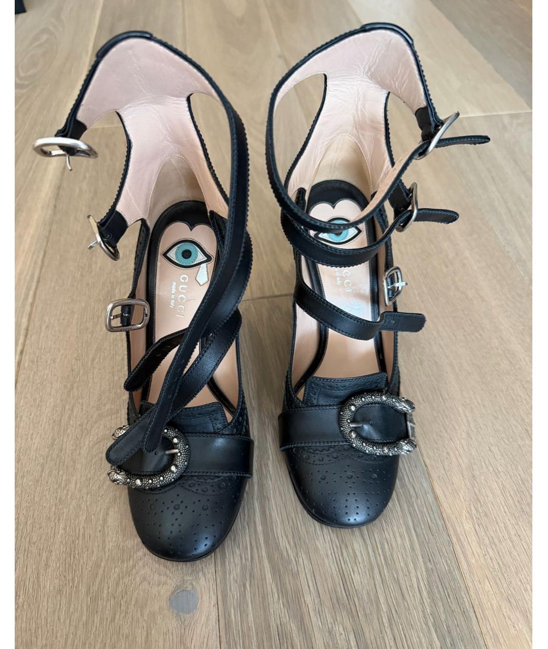GUCCI Черные кожаные туфли, фото 2