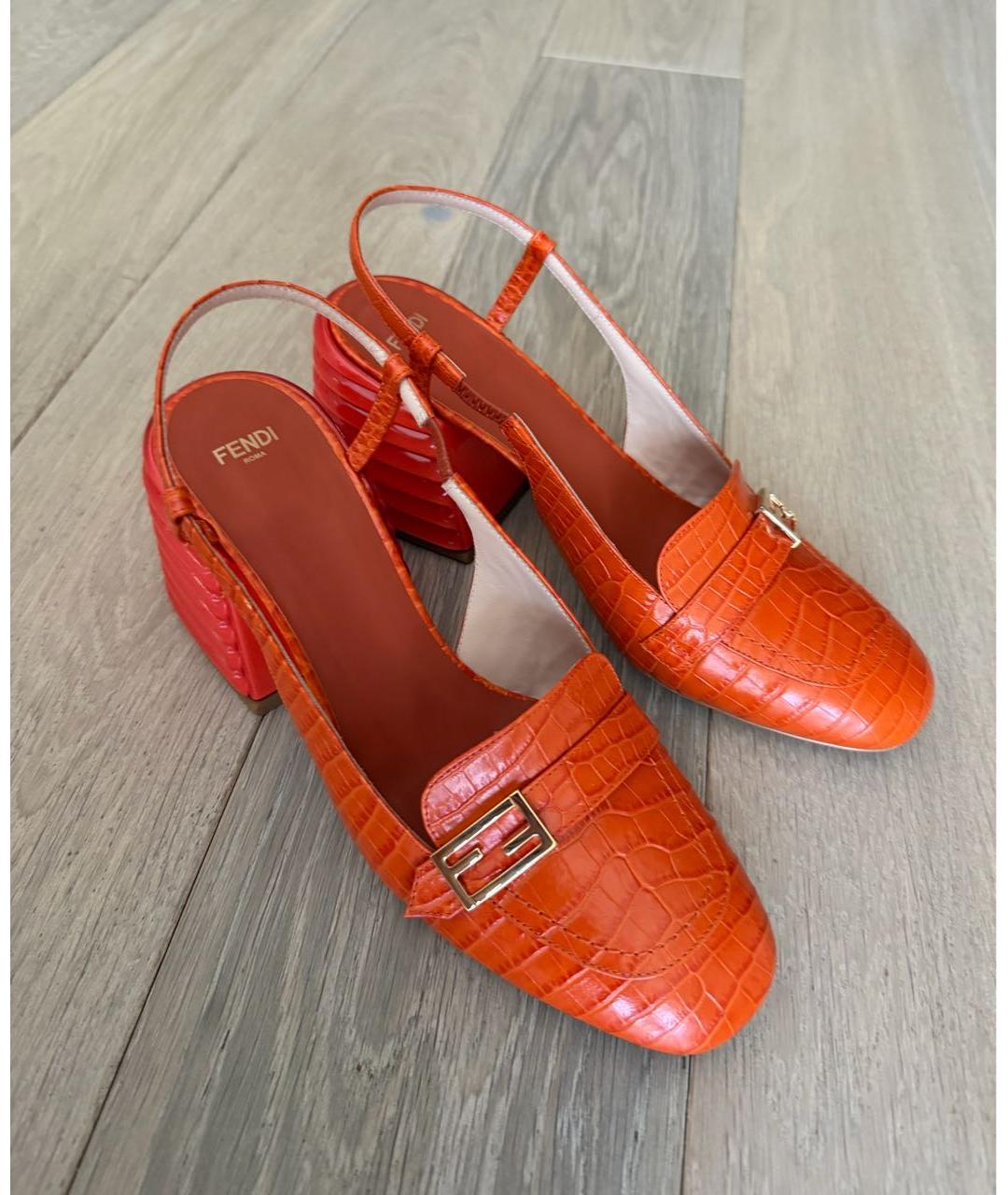 FENDI Оранжевые туфли, фото 2