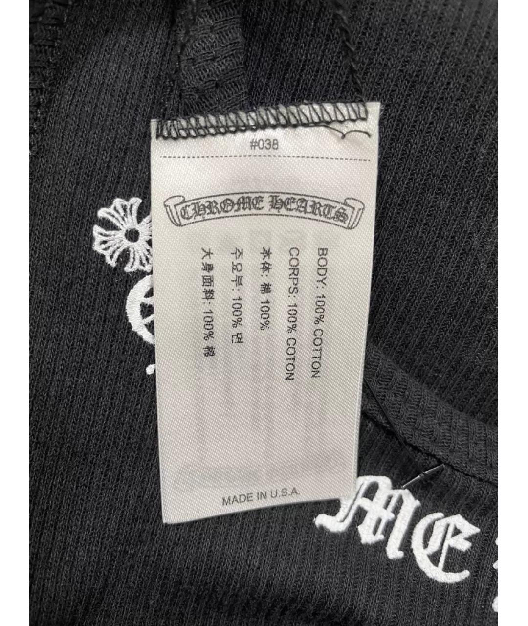 CHROME HEARTS Черная хлопковая майка, фото 5