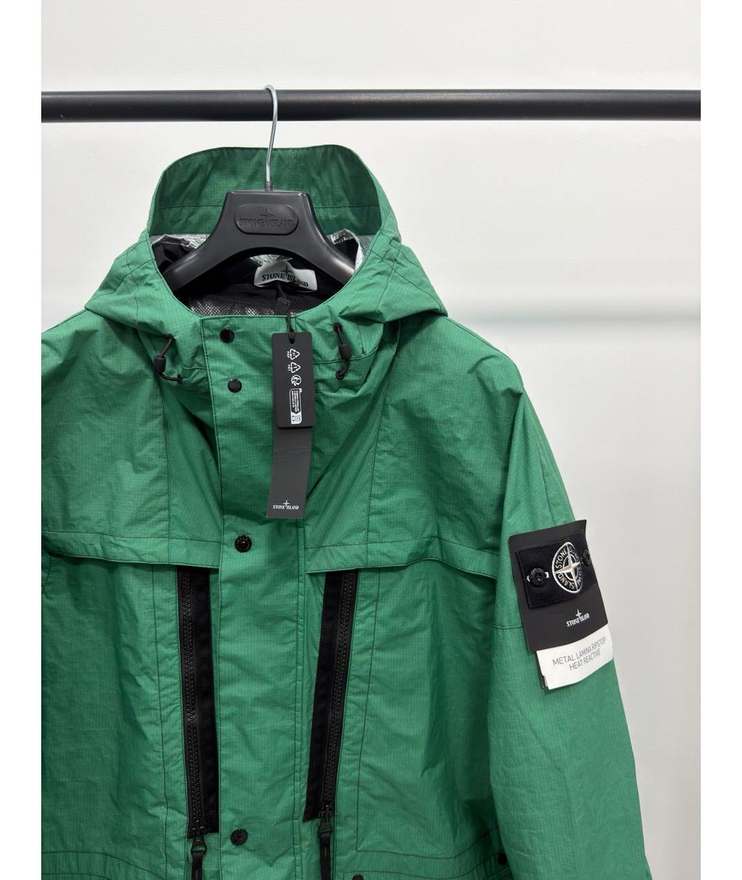 STONE ISLAND Зеленая полиамидовая куртка, фото 3