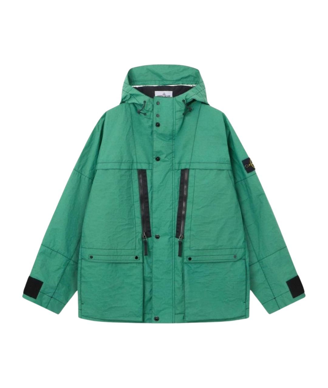STONE ISLAND Зеленая полиамидовая куртка, фото 1