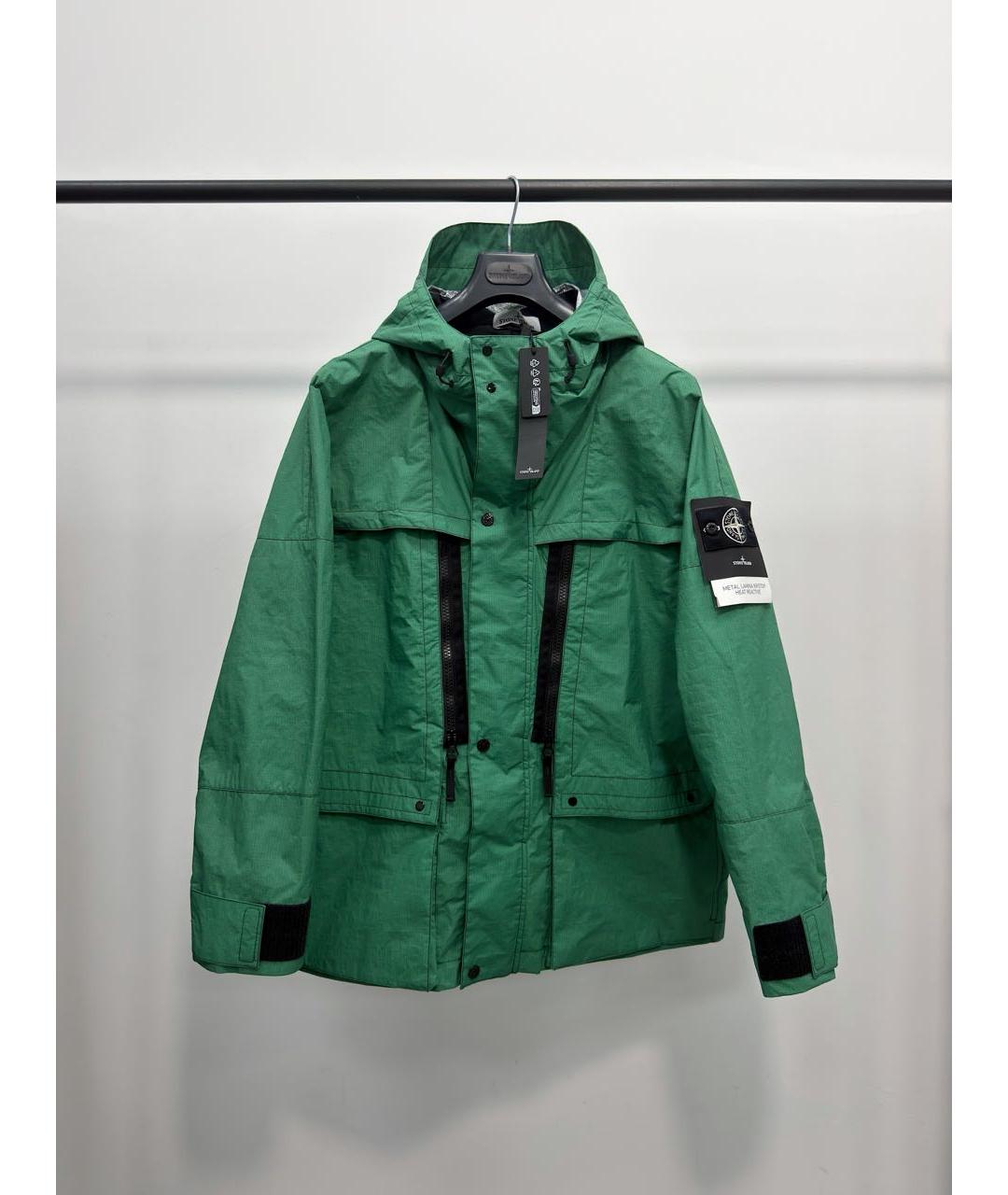 STONE ISLAND Зеленая полиамидовая куртка, фото 2