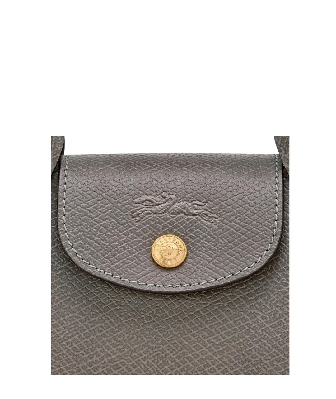 LONGCHAMP Серая кожаная сумка тоут, фото 4