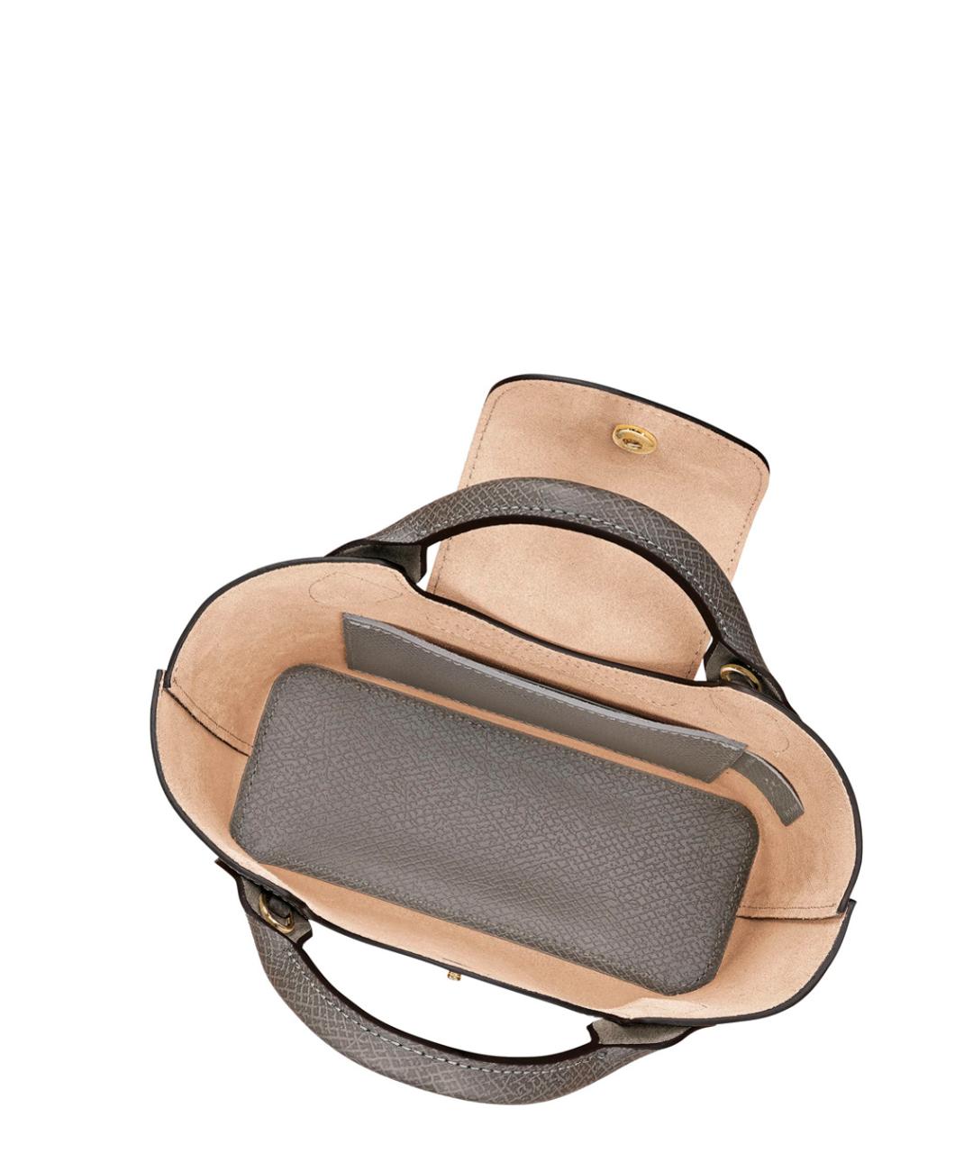 LONGCHAMP Серая кожаная сумка тоут, фото 3