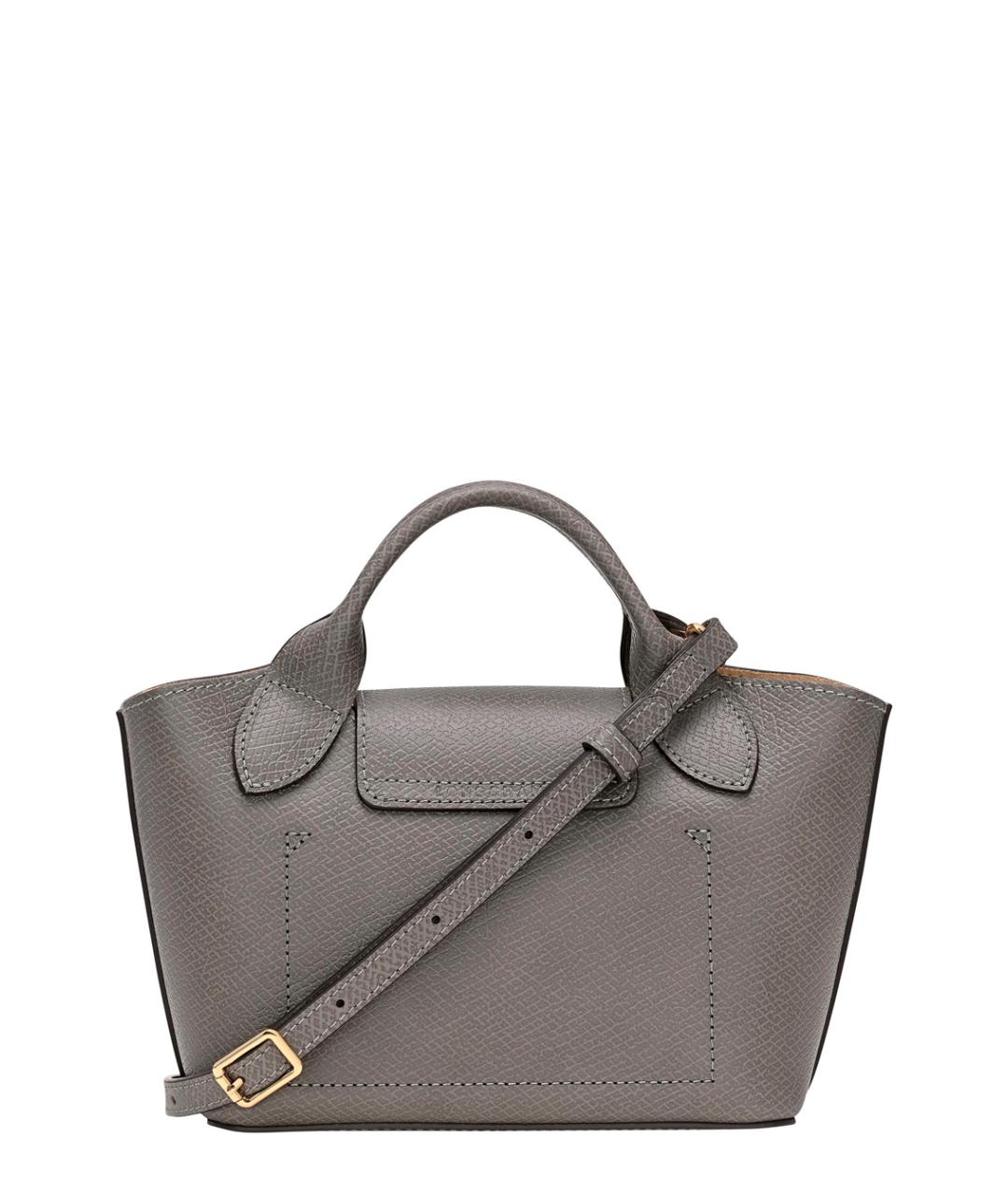 LONGCHAMP Серая кожаная сумка тоут, фото 2