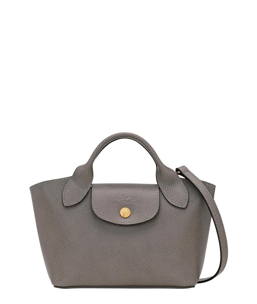 LONGCHAMP Серая кожаная сумка тоут, фото 1