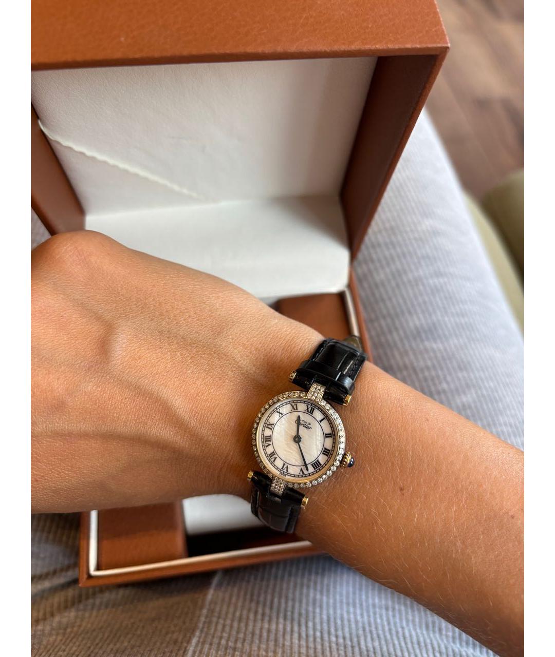 CARTIER Черные кожаные часы, фото 8