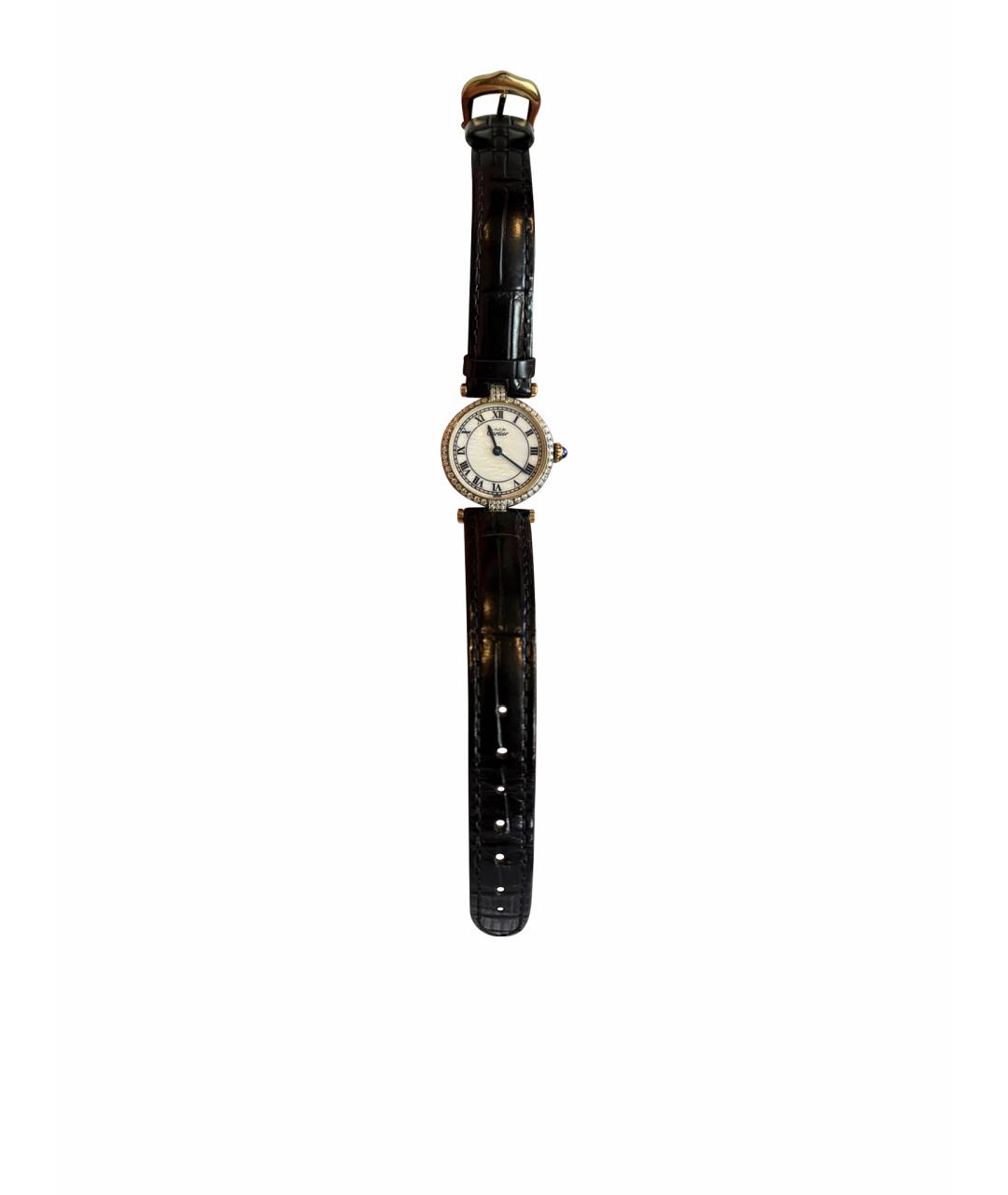 CARTIER Черные кожаные часы, фото 1