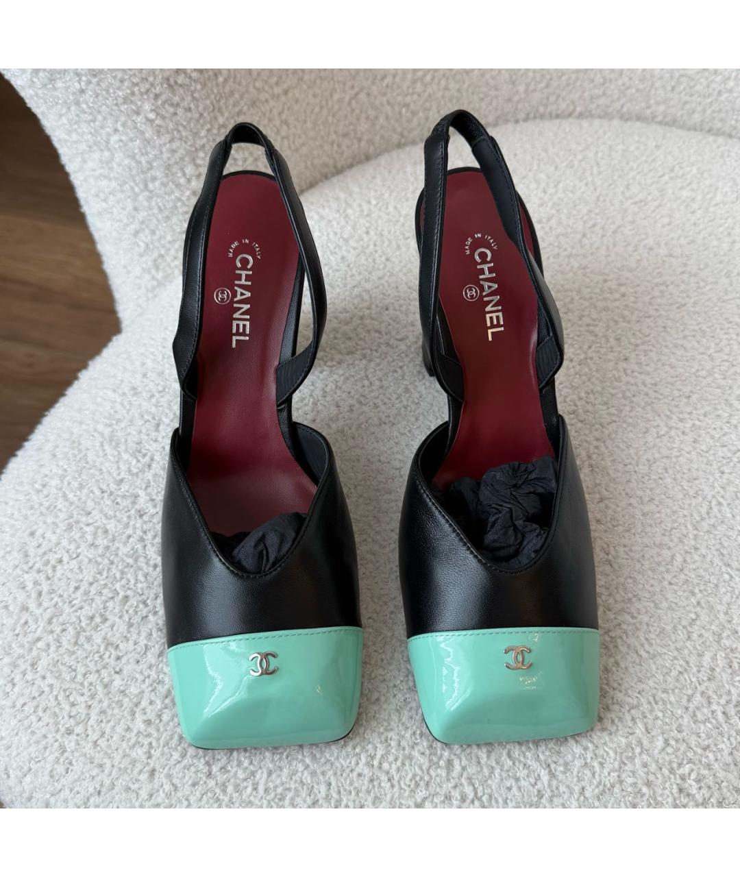 CHANEL Черные кожаные туфли, фото 3