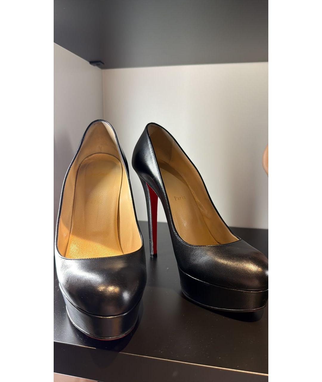 CHRISTIAN LOUBOUTIN Черные кожаные туфли, фото 2
