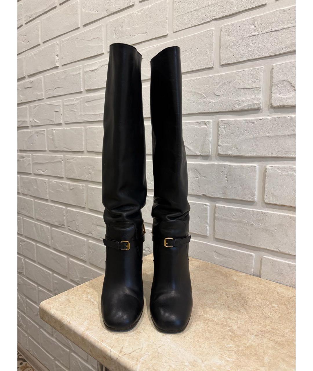GUCCI Черные кожаные сапоги, фото 2