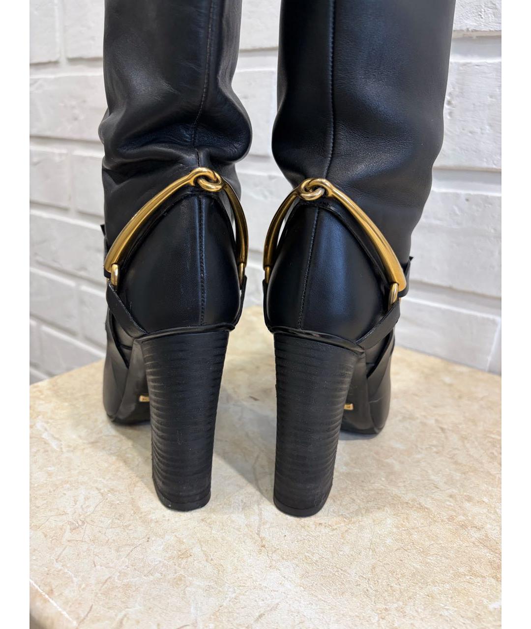 GUCCI Черные кожаные сапоги, фото 5