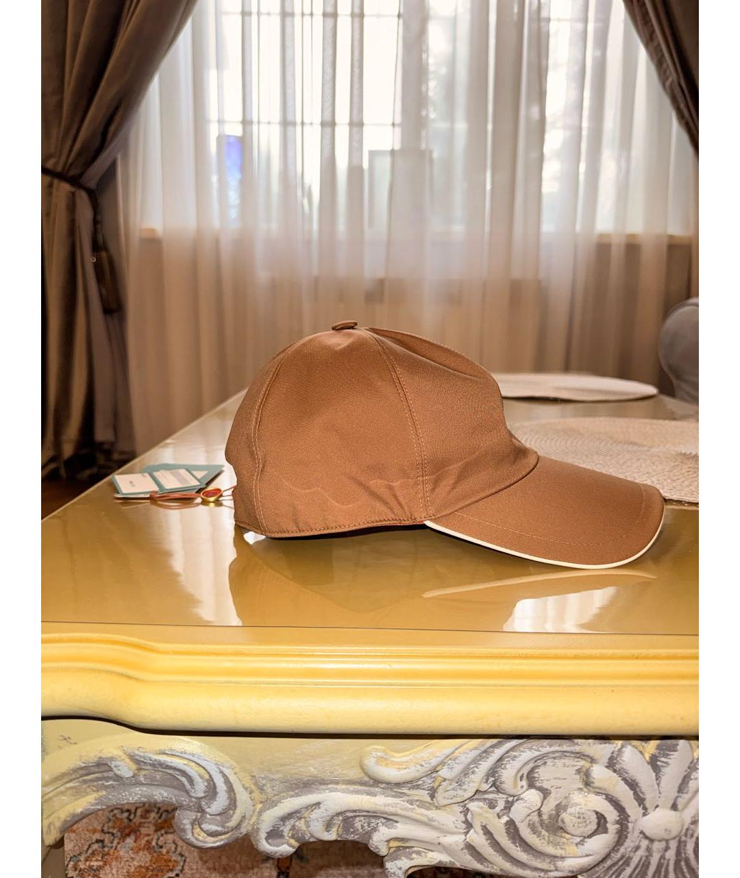 LORO PIANA Коричневая синтетическая кепка/бейсболка, фото 2