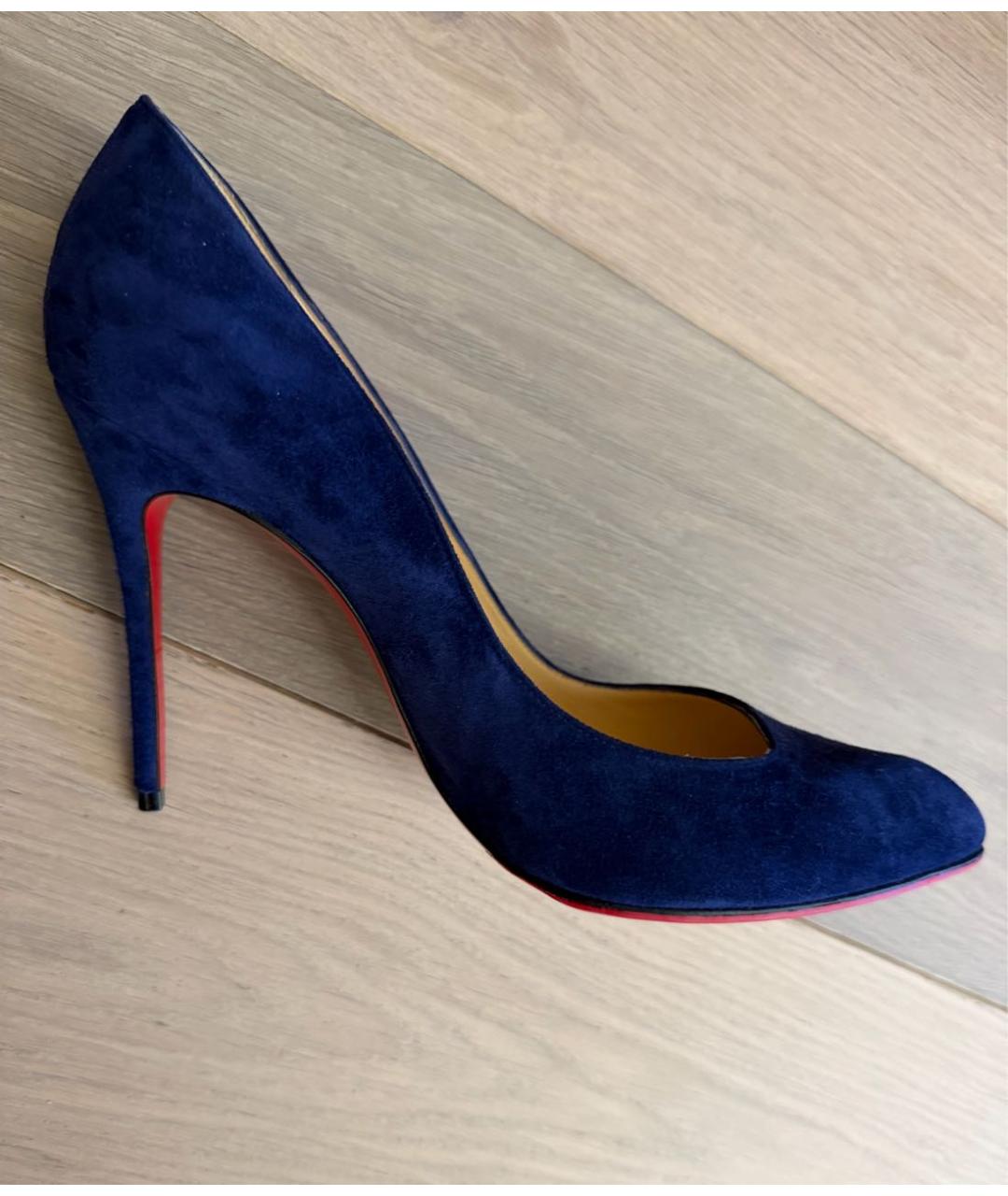 CHRISTIAN LOUBOUTIN Темно-синие замшевые туфли, фото 4